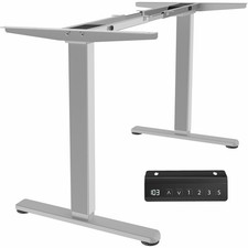 VIVO Gray Electric Dual Motor Standing Desk Frame, Height Adjustable Legs