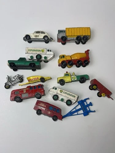 Vintage Toy Cars Lot Tootsie Toy Matchbox Lot of 13 Rough Condition