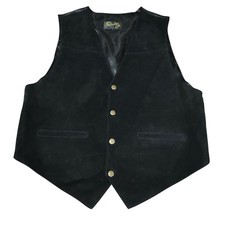 Scully Suede Vest Black Leather Men s Size Large Cowboy Western