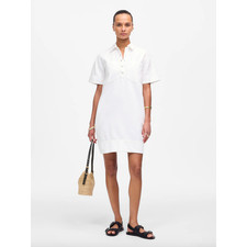 Madewell Denim Popover Dress Shift Pockets Casual Pure White Minimalist S NWT