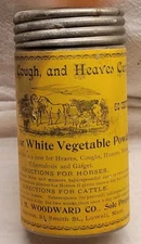 Antique Jesse H Woodward's Composition Jar Quack Horse Medicine Awesome Graphics