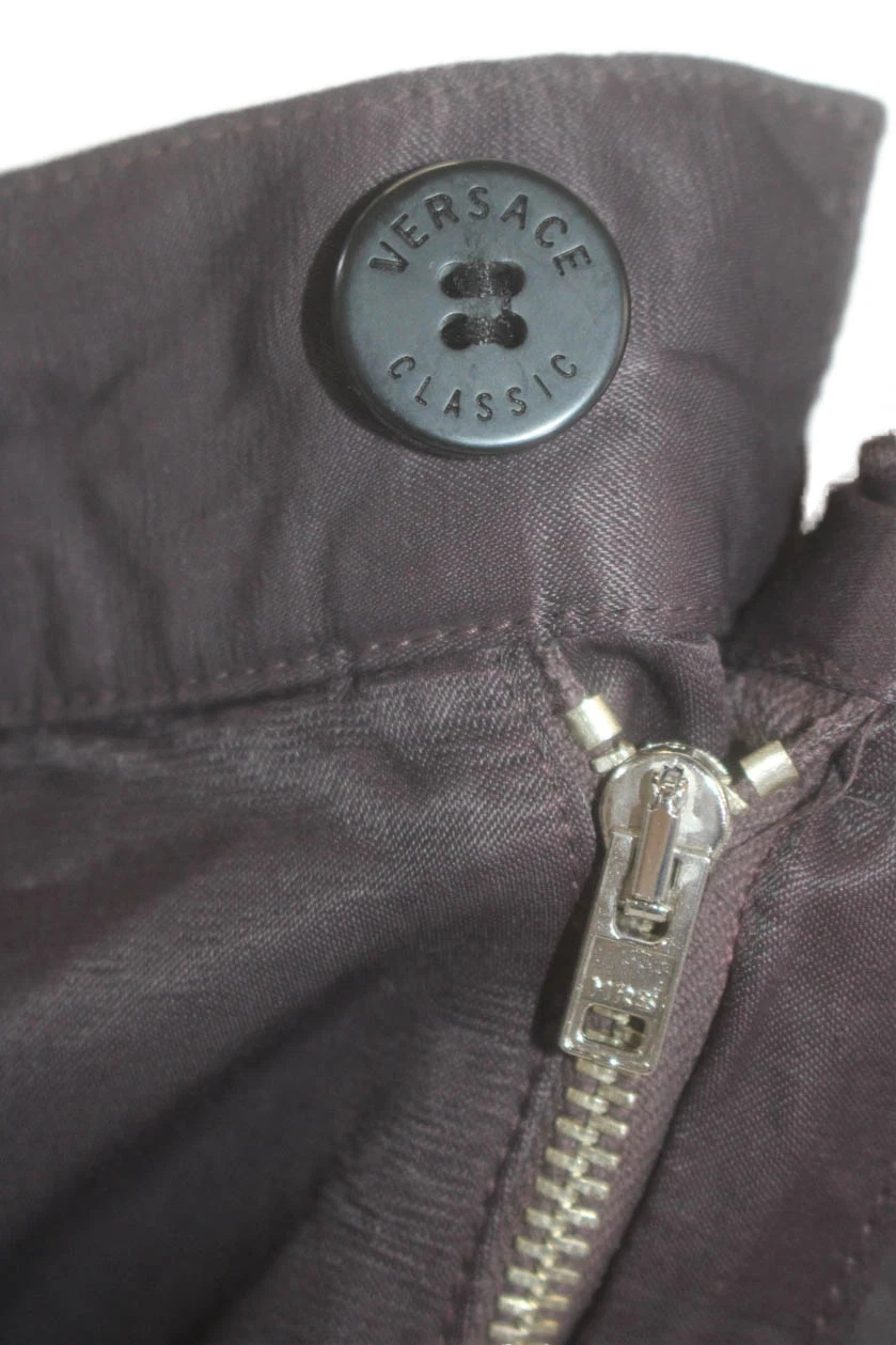 Pantalone elegante uomo Versace Classic V2 cotone plissettato gamba dritta bordeaux taglia 42