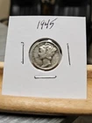 1945 Mercury Silver Dime 90% Silver 10c Average Circulated FREE SHIPPING!