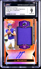 2024 Certified Freshman Fabric Mirror Orange JJ McCarthy /249 CGC 9 MINT