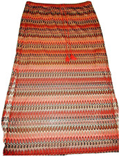 Cato Flame Stitch Knit Skirt Women's XL Maxi Tassel Drawstring Sheer Short Liner