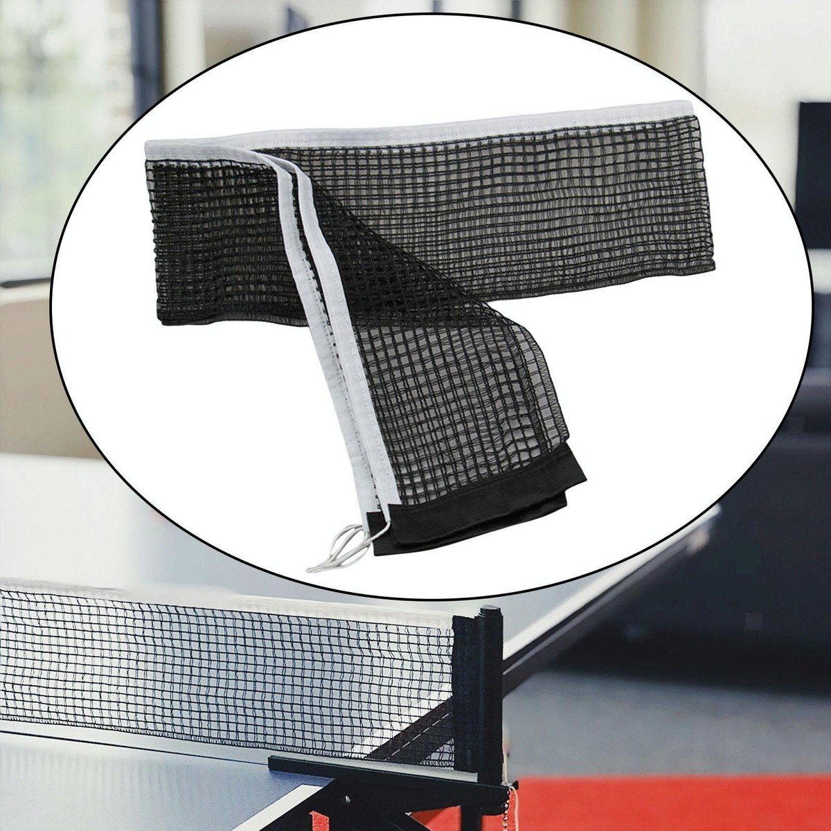 Kioos Table Tennis Net Set - Professional Steel Post & Clip With Premium Cotton Net, Fits Regulation Tables