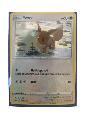   Pokemon TCG - Eevee SWSH190 Brilliant Stars Black Star Promo Cosmos Holo