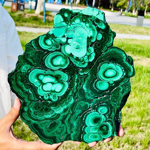 6.62LB Natural glossy Malachite transparent cluster rough mineral specimen - Picture 8 of 15