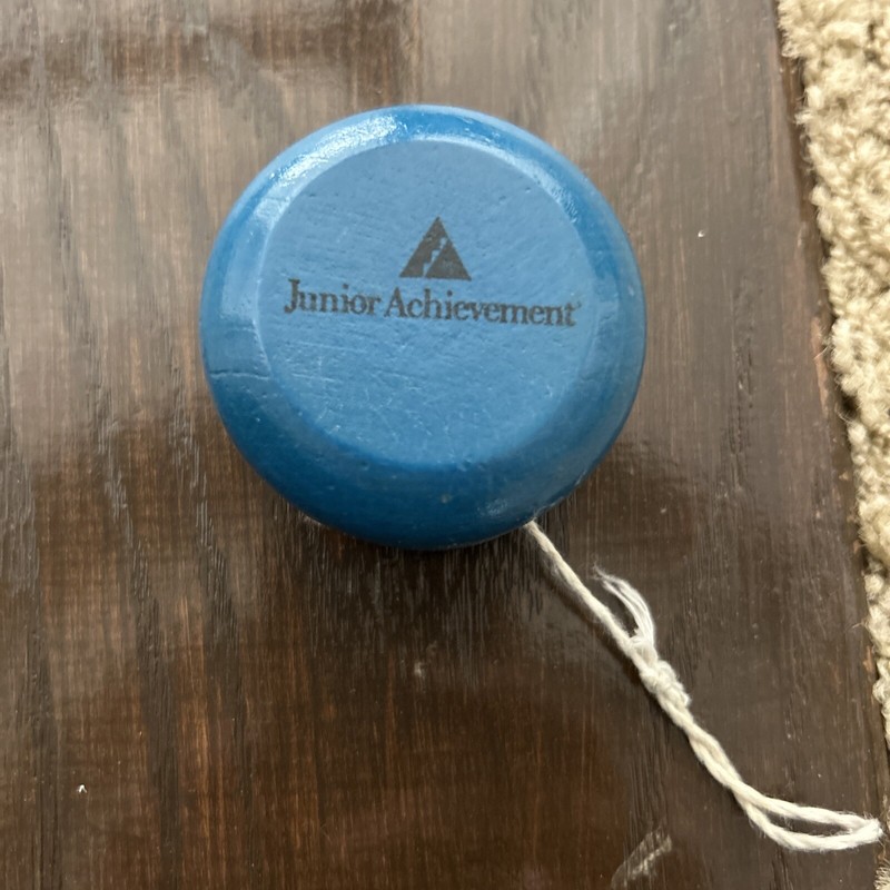 Junior Achievement Blue Wooden Yo-Yo
