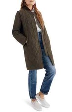 Madewell Quilted Military Jacket Khaki Green Size M Bnwt