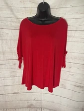 Ambiance Women's Red Blouse Top Size 2X