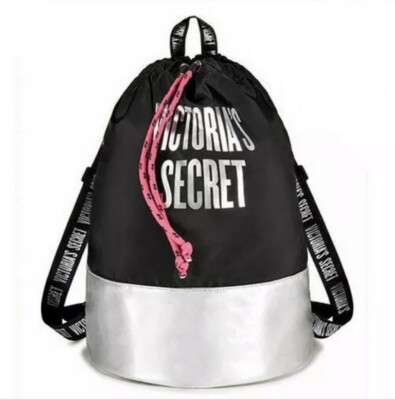 Victoria\'s Secret Cream Drawstring Backpack Tote Victoria main image 4
