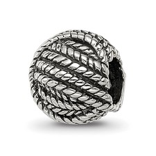Silver Reflections Ball of Yarn Bead QRS1434