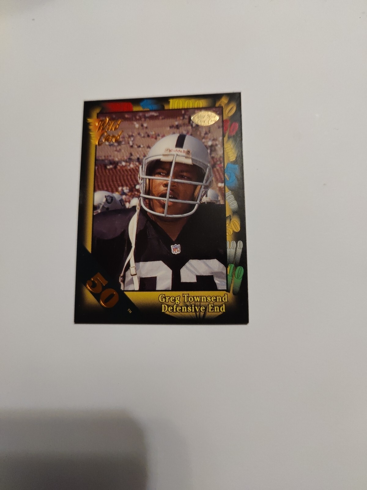 1991 Wild Card Football Greg Townsend #40 50 Stripe
