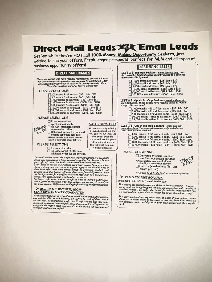 Opportunity Seeker Email | STRATEGIC LIST SERVICES