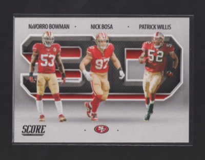 2021 Score 3D #14 Navorro Bowman/Nick Bosa/Patrick Willis - 482    