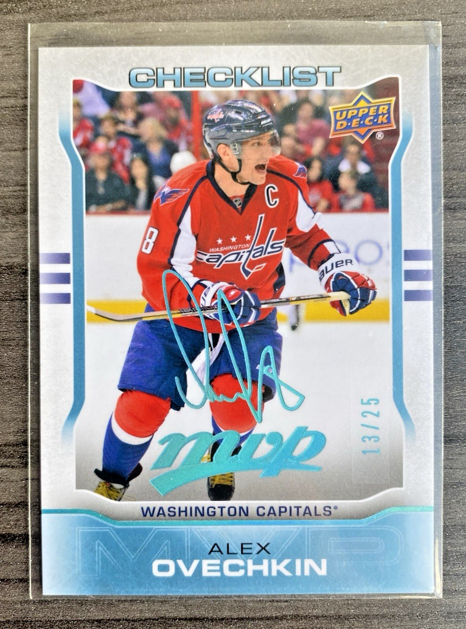 2014-15 Alex Ovechkin - /25 - Super Script - Upper Deck MVP - Checklist #199