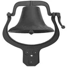 Outdoor Large Vintage Style Dinner Bell Farmhouse Cast Iron Church Liberty Black
