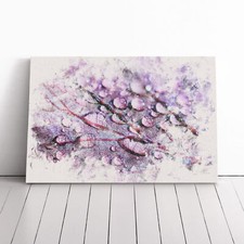 Dewdrops Upon A Lilac Leaf Canvas Wall Art Print Framed Picture Dining Room
