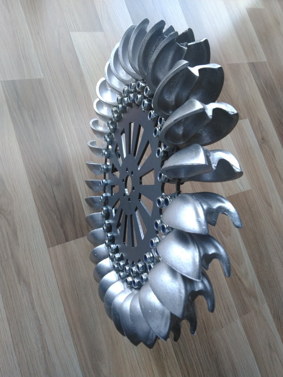 Roue De Turbine Pelton PWTA440-05 - 440 Mm (17.33 Pouces) - 29 Cuillères - Neuf