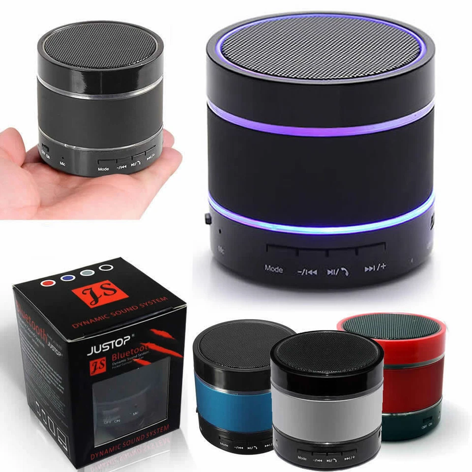 JUSTOP Bluetooth Wireless Speaker Portable LED Light Extra Bass Loud MicroSD UK - Image 1 of 4