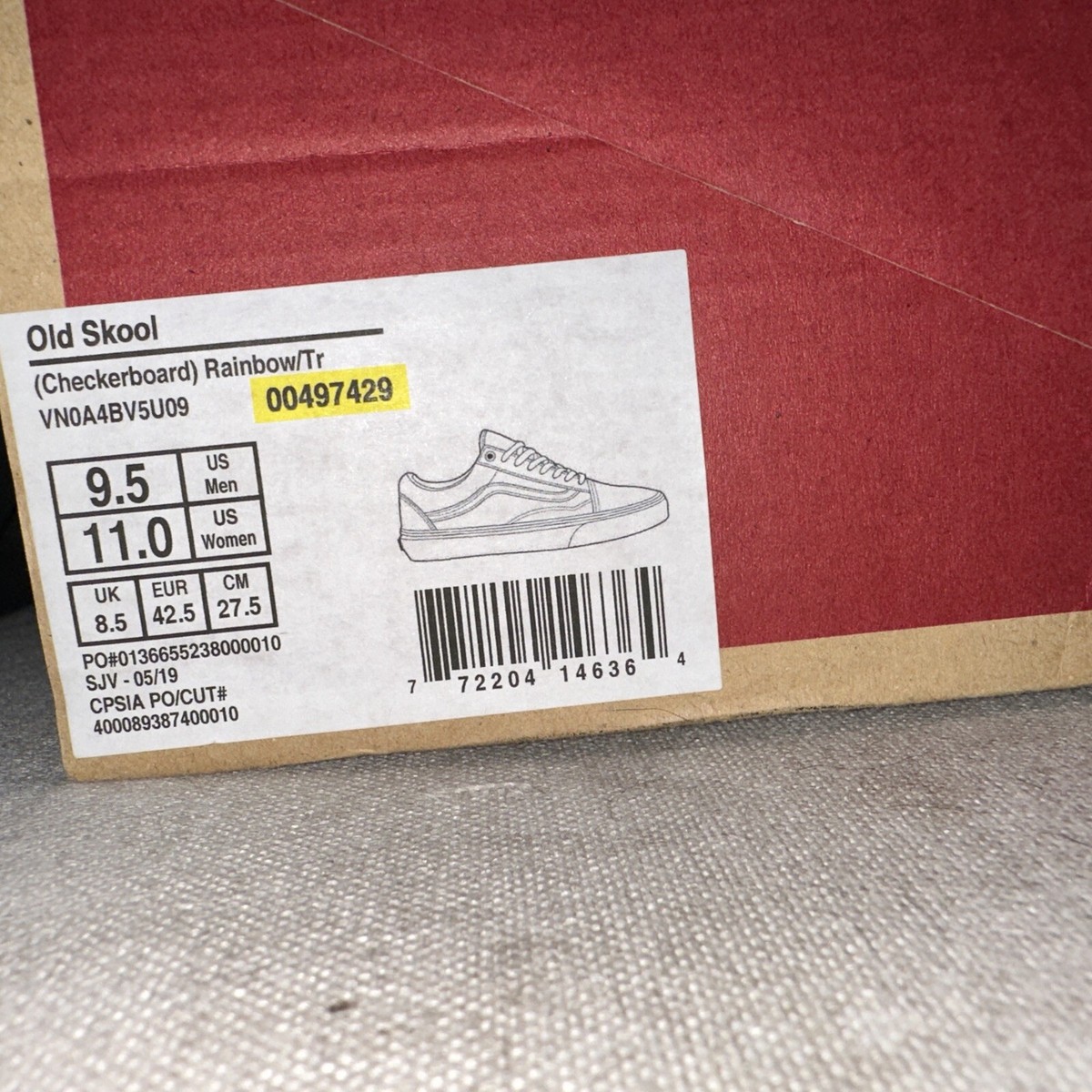 VANS Old Skool Rainbow Checkerboard 9.5 Shoe Size BRAND NEW