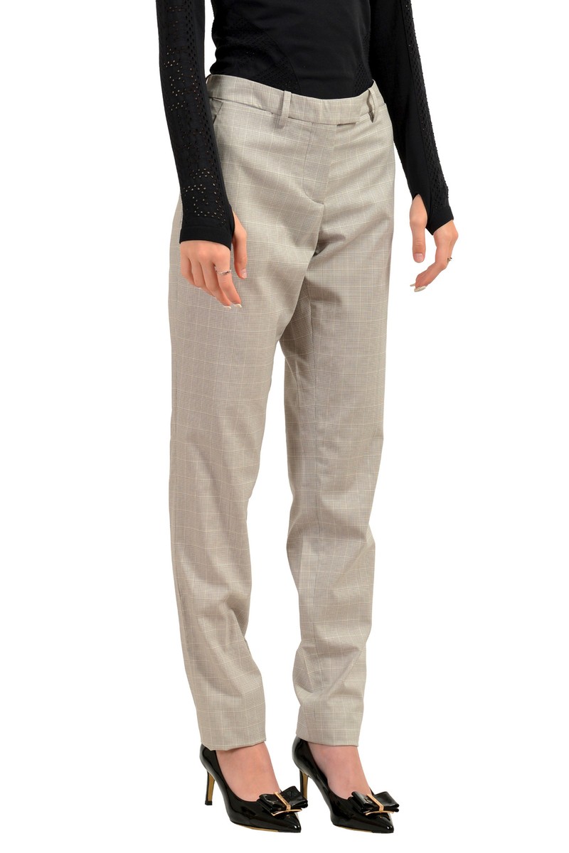 Maison Margiela Women's Wool Silk Plaid Straight Leg Pants Maison Margiela Women's Wool Silk Plaid Straight Leg Pants