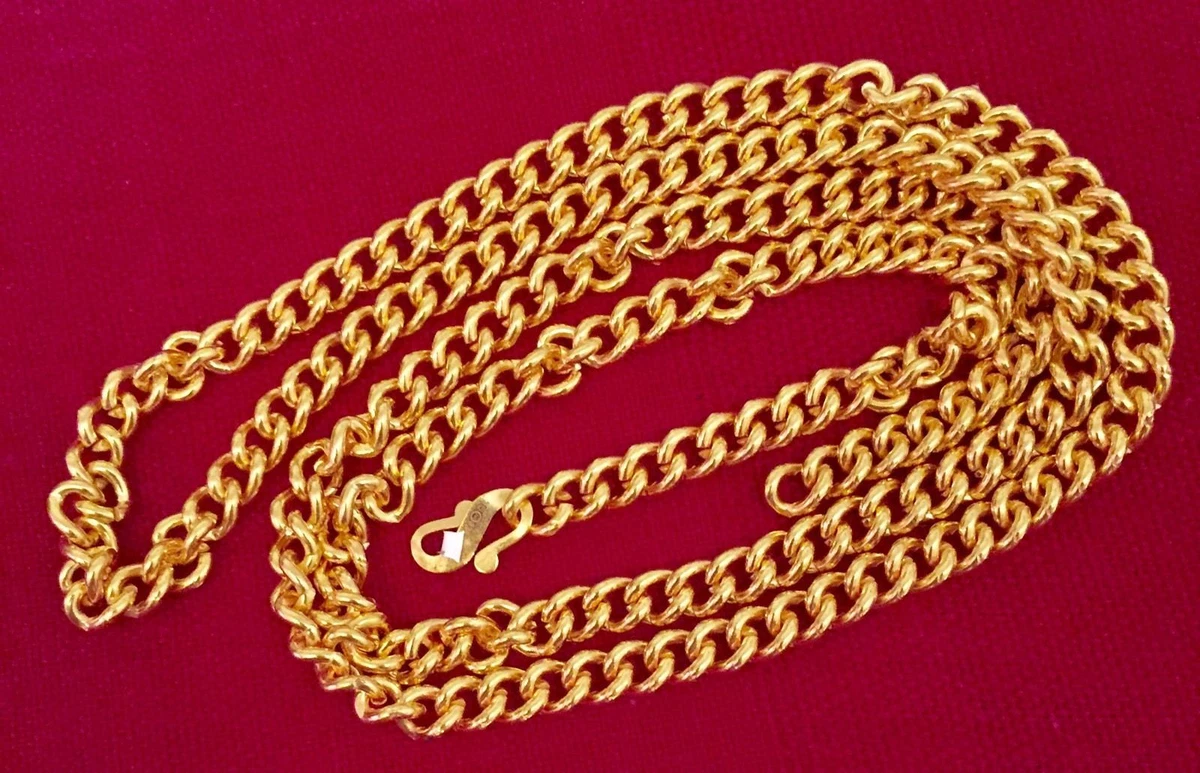 GOLD 100 GM UNISEX MAN WOMEN CHAIN NECKLACE AUTHENTIC 22K 22CT YELLOW GOLD GIFT