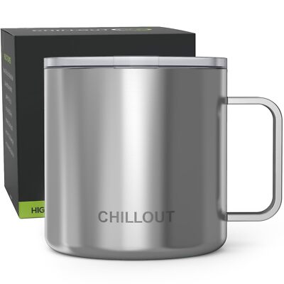 Stainless Steel 16 Oz Vacuum Insulated Coffee Mug With Handle And Lid Large Ther