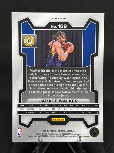 Jarace Walker 2023-24 Panini Prizm Hyper #168 Indiana Pacers Rookie RC - Picture 2 of 2