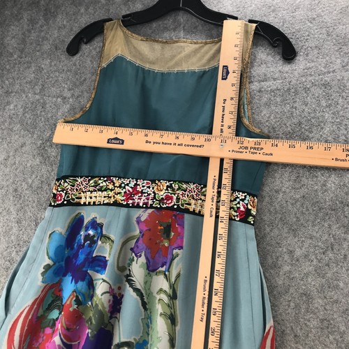 Floreat Anthropologie Dress Womens Size 0 Embroidered Floral Silk Cocktail Party - Picture 10 of 12