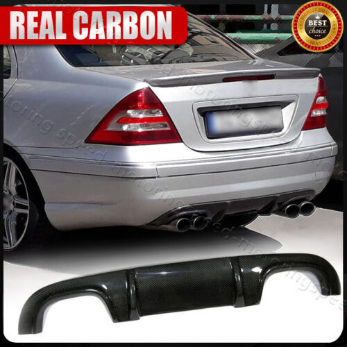 Carbon Fiber Rear Bumper Diffuser Lip for Mercedes Benz W203 C55 C32 AMG 2005-07 - Picture 1 of 10