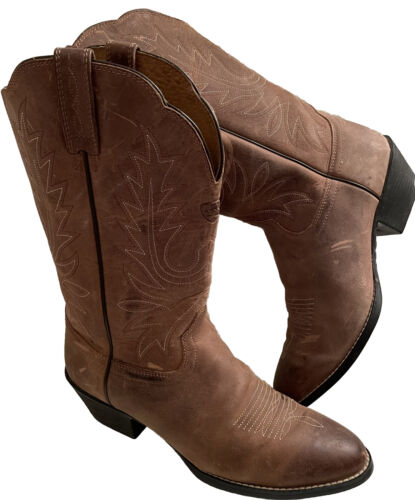 Ariat® Ladies Heritage Western R Toe Boot Distressed Brown 10001021 Size 8C - Afbeelding 1 van 14