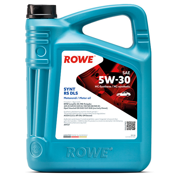ROWE HIGHTEC SYNT RS DLS SAE 5W-30 - 5 Liter | (MB 229.52, MB 229.51, BMW LL-04)