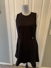 Michael Kors Ladies Fit And Flare Black Dress Size Medium