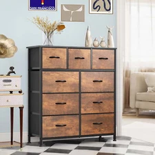 Uforic 9 Drawer Fabric Dresser Versatile Storage Organizer Robust Steel Frame