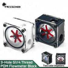 FREEZEMOD POM Flow Meter Mini Flow Monitoring Block 41mm * 41mm * 26.5mm