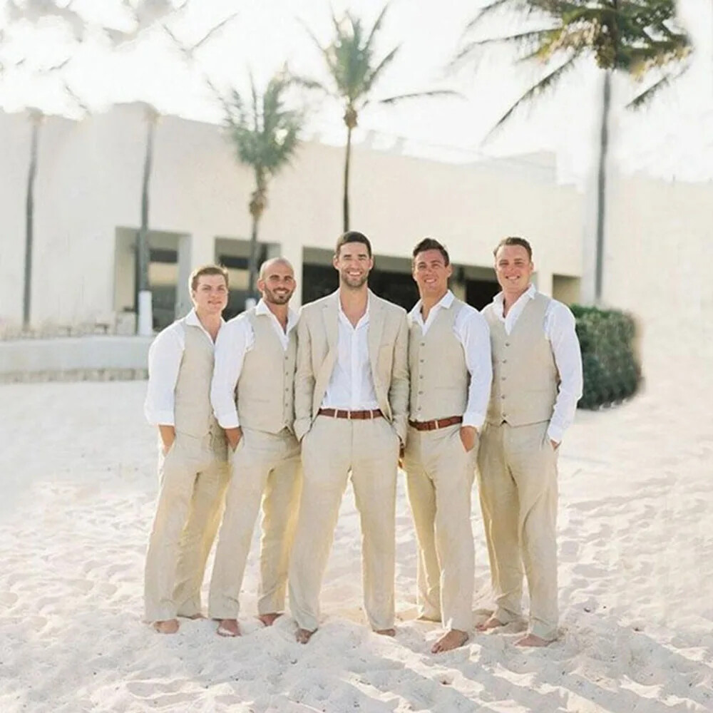Vest And Groomsmen In Khaki Navy Groomsmen Jackets And Khakis