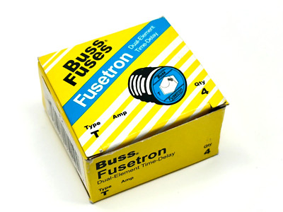 Bussmann T-1 Fusetron Dual-Element Time-Delay Fuse Type T 1A BOX OF 4