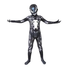 Venom Black White Spiderman Hero Cosplay Fancy Dress Party Jumpsuit Costume New