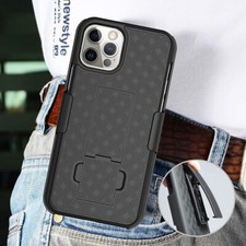 Holster Swivel Belt Clip Hard Kickstand Case For iPhone 16 15 14 13 12 Pro Max