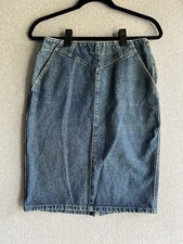 Vintage 80s Western Calvin Klein Denim Pencil Skirt 28/7