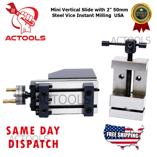 Neu Mini Vertikalschlitten mit Stahlschraubstock Sofortfräsen 2" 50 mm USA ACTOOLS - Bild 8 von 12
