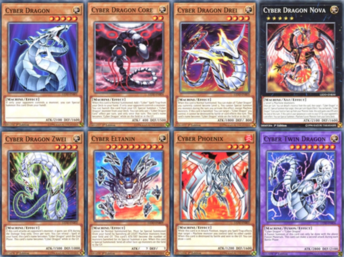 8- Cards Cyber Dragon, Core, Drei + Nova, Zwei, Phoenix,Twin Dragon, Valley LEDD 8- Cards Cyber Dragon, Core, Drei + Nova, Zwei, Phoenix,Twin Dragon, Valley LEDD