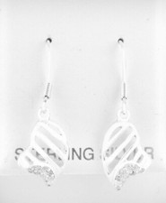 LAB CREATED WHITE SAPPHIRE DANGLING EARRINGS .925 STERLING SILVER - NWT