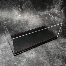 New Acrylic Display case show case With black PU Leather Base For 1/18 Car Model