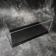 New Acrylic Display case show case With black PU Leather Base For 1/18 Car Model