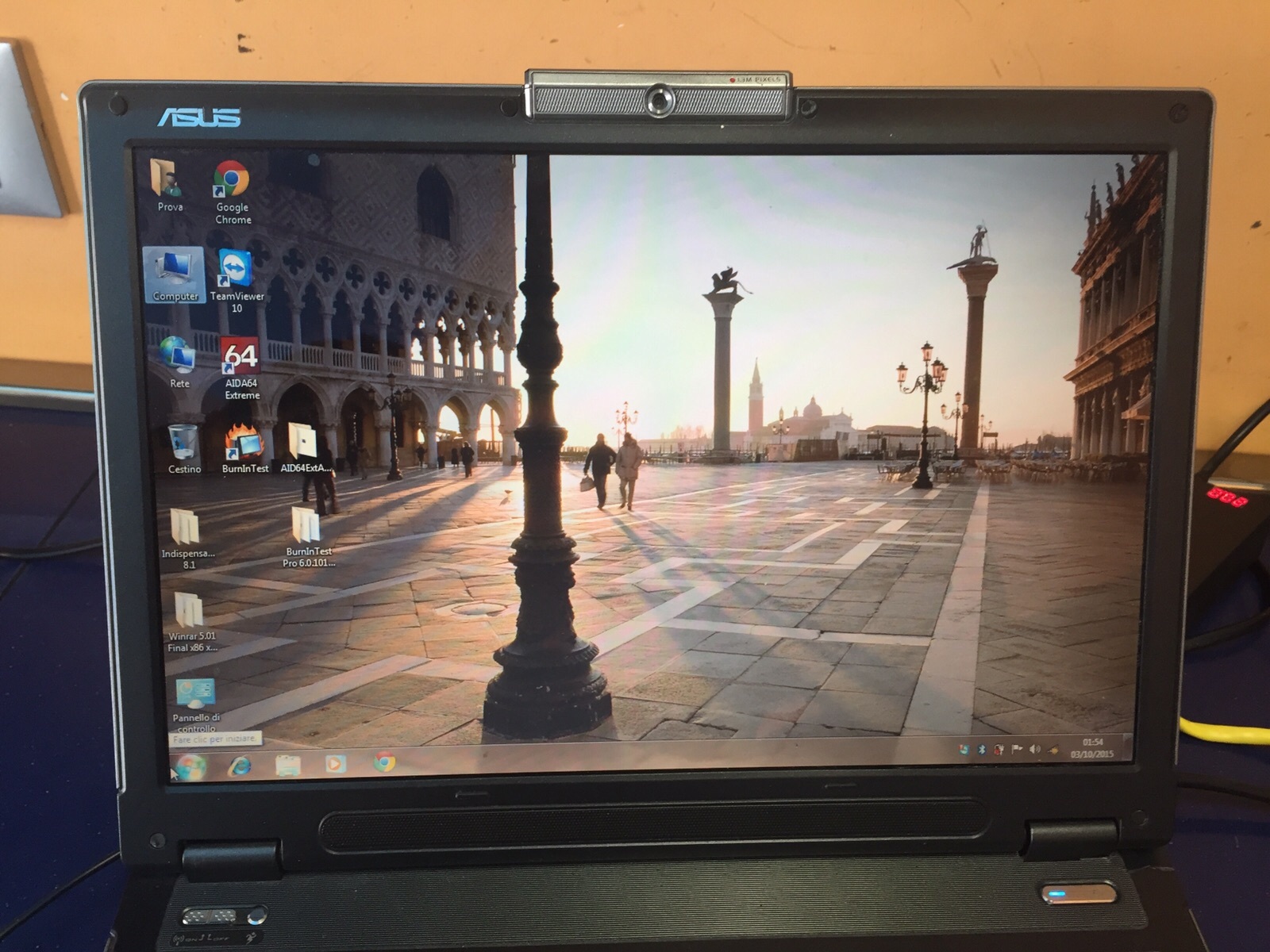 Asus W7J Monitor Screen Display Lcd Vga Video Schermo Usato B133EW01 V.0