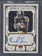 EMMANUEL SANDERS 2010 CROWN ROYALE SILHOUETTE ROOKIE JERSEY AUTO RC #D 39/50