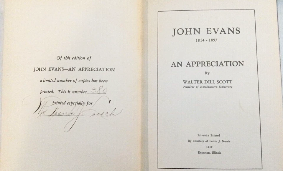 John Evans An Appreciation By Walter Dill Scott, Frank J. Loesch Chicago Crime - Image 3 of 4